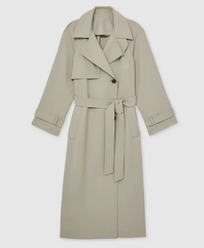 Marble Hall Murders 2026 Amelia Bullmore Gray Trench Coat