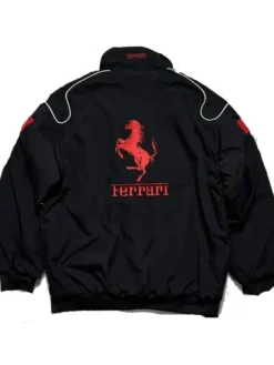 Marlboro Ferrari F1 Racing Black Bomber Jacket Back