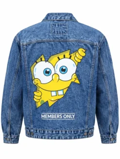 Members Only Spongebob Denim Jean Trucker Jacket