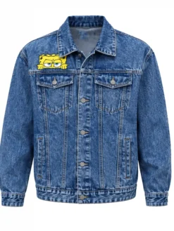 Men's Members Only Denim Jacket Nickelodeon SpongeBob Trucker Jacket