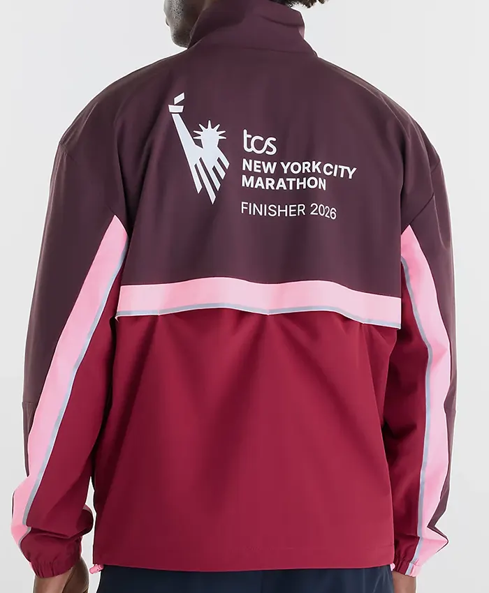 Men's New Balance TCS New York City Marathon Finisher 2026 Windbreaker Track Jacket back view