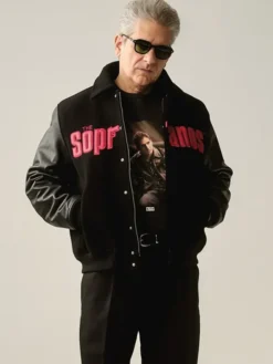 Michael-Imperioli-Black-Varsity-Jacket-