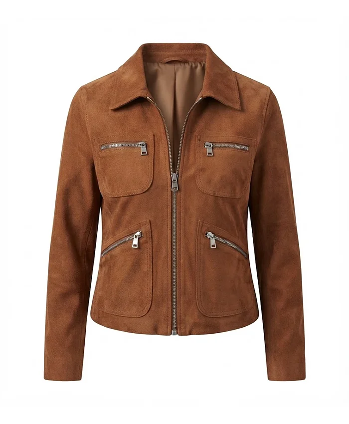 Michelle-Morgan-TV-Series-Heartland-Samantha-Louise-Fleming-Brown-Leather-Jacket