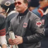 Mike Ditka Chicago Bears Bomber Black Leather Jacket