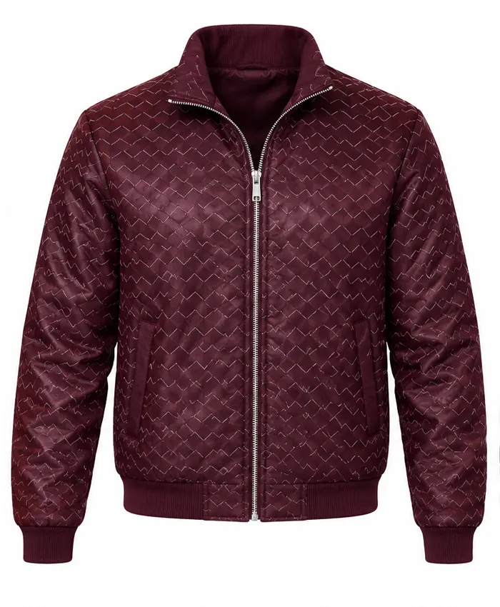 Monica Attends Chris Brown and Usher Concert 2026 Wearing Burgundy Crocodile Leather Bomber Jacket