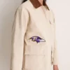 NFL Baltimore Ravens Tuckernuck Women's Full-Snap Varsity Barn Jacket Stone