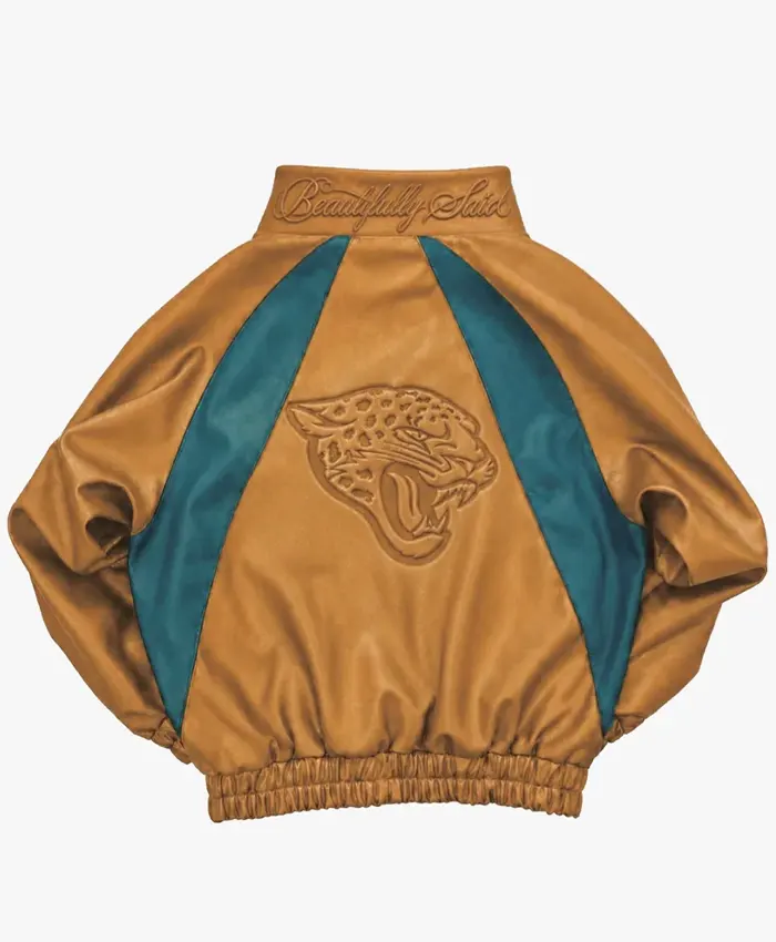 NFL Jacksonville Jaguars x Jeff Hamilton x Beautifully Said Leather Kru Track Jacket Back