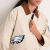 NFL Philadelphia Eagles Tuckernuck Women's Full-Snap Varsity Barn Jacket Stone