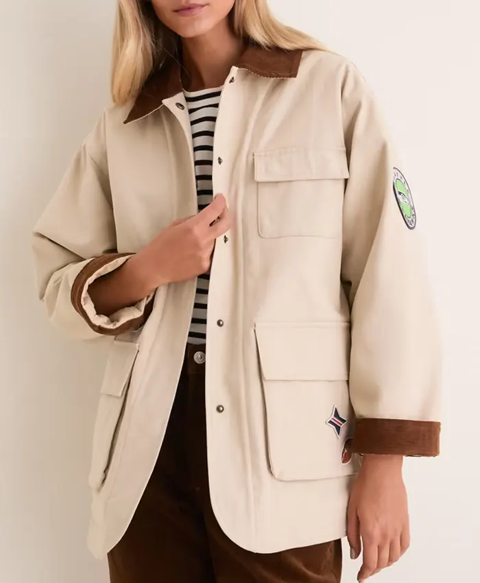 NFL Seattle Seahawks Tuckernuck Women's Full-Snap Varsity Barn Jacket Stone