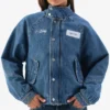 NFL Seattle Seahawks x Off Season Oversized Blue Denim Jacket For Women's
