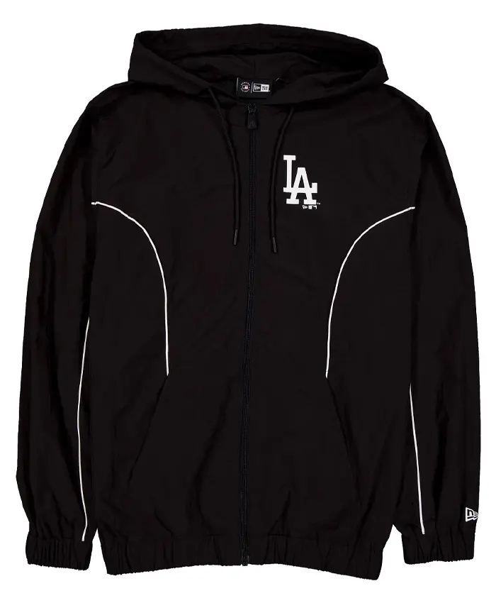 New Era Los Angeles Dodgers Black Track Jacket With Hood