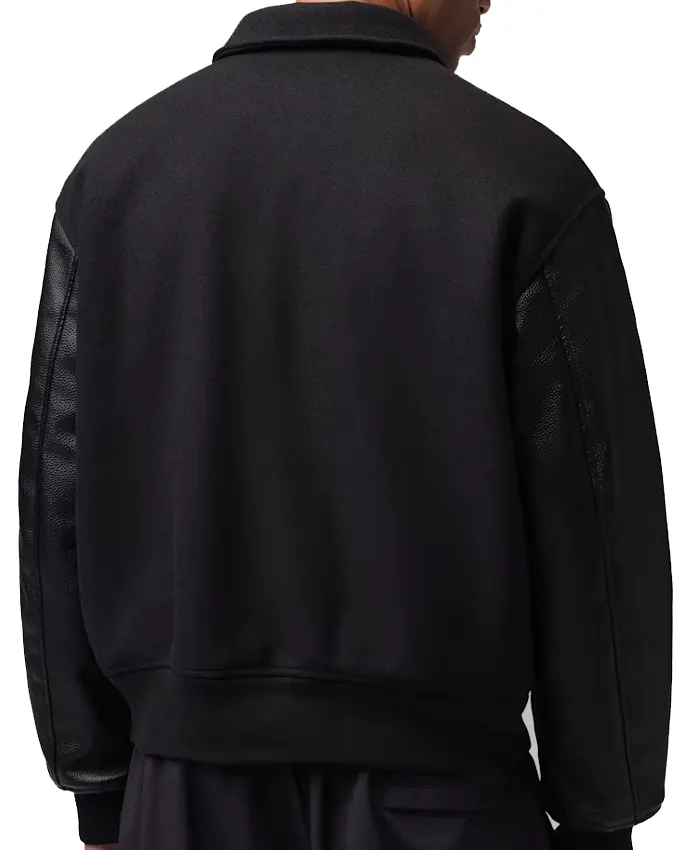 Nike Jordan Flight Black Varsity Jacket Back
