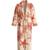 Noah Centineo Movie Street Fighter 2026 Ken Masters Kimono Coral Print Bathrobe front view