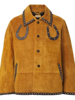 Noah Kahane Bode Carson studded suede leather jacket at Discounted Price