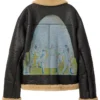 Order KidSuper Distressed Black Shearling Leather Jacket Sale