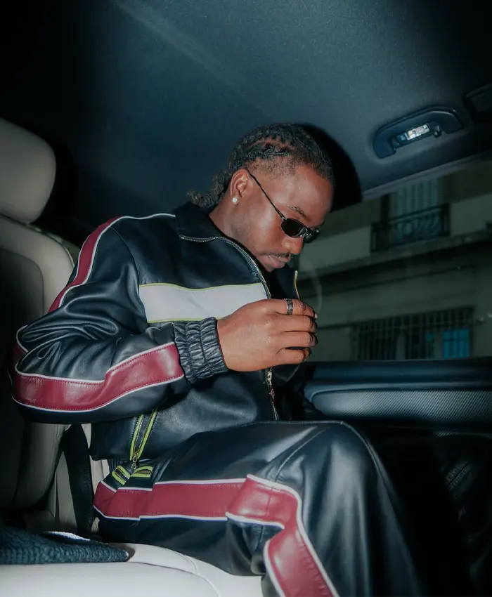 Paris Fashion Week Ademola Lookman Leather Tracksuit For Sale