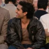 Paris Fashion Week Josh Heuston LV Brown Leather Bomber Jacket For Sale