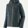 Patagonia Men’s Nano Puffer Parachute Dark Green Quilted Hooded Jacket
