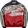 Pelle Pelle Original Authentic Racing Sport Red And Black Leather Bomber Jacket back view