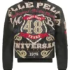 Pelle Pelle Unrivaled 48 Anniversary Polo G Black Leather Bomber Jacket back view