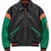 Pelle Pelle World Famous Soda Club Leather Bomber Jacket Front