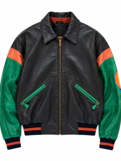 Pelle Pelle World Famous Soda Club Leather Bomber Jacket Front