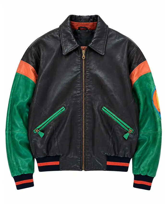 Pelle Pelle World Famous Soda Club Leather Bomber Jacket Front