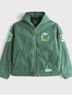 Philadelphia Eagles Abercrombie Fitch Workwear Hooded Bomber Jacket