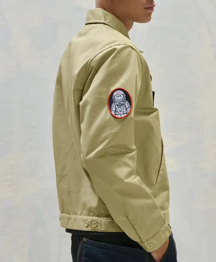 Plus 44 Mens Patch Utility Jacket Sand Khaki