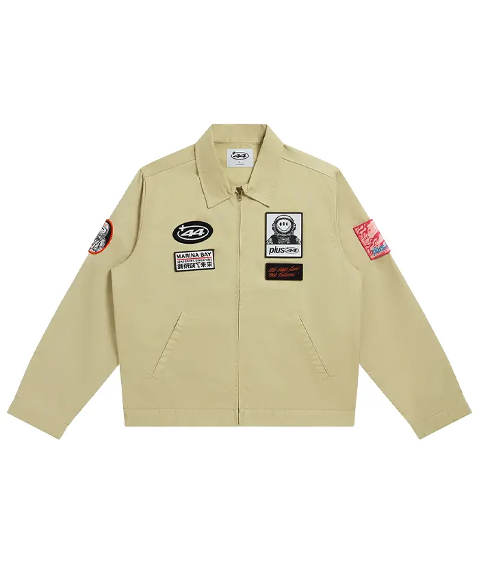 Plus 44 World Singapore Lewis Hamilton Patch Utility Jacket Sand Khaki