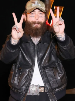 Post-Malone-Black-Leather-Jacket