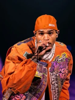 RB Tour Chris Brown Orange Jacket