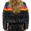 Rebecca Lowe Ted Lasso Stripes Rainbow Puffer Jacket Back