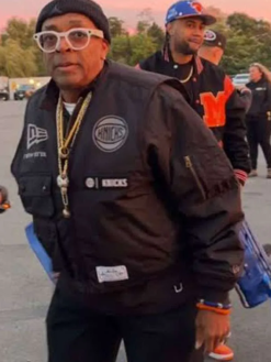 Roommates-Show-Block-Party-Championship-2026-Spike-Lee-Knicks-Black-Bomber-Jacket