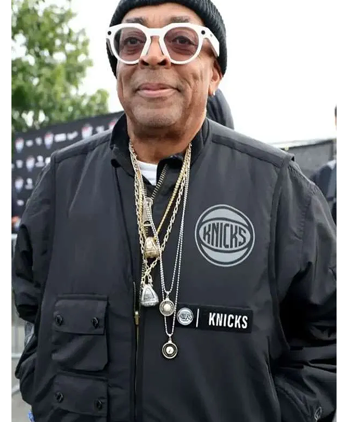 Roommates-Show-Block-Party-Championship-2026-Spike-Lee-Knicks-Black-Bomber-Jacket-Shop-now