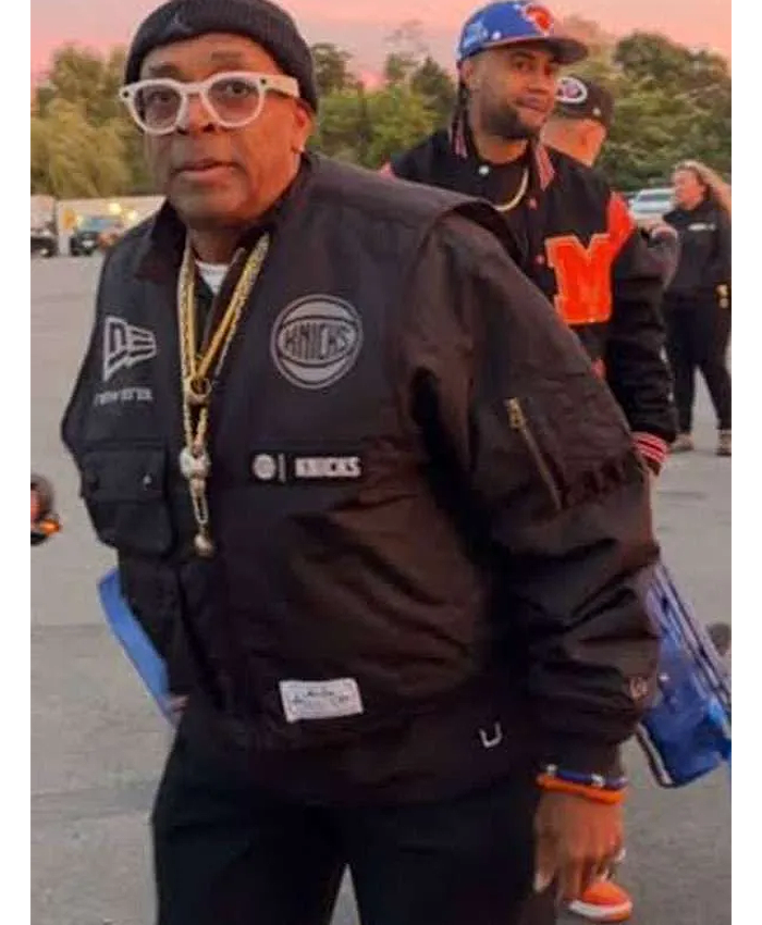 Roommates-Show-Block-Party-Championship-2026-Spike-Lee-Knicks-Black-Bomber-Jacket