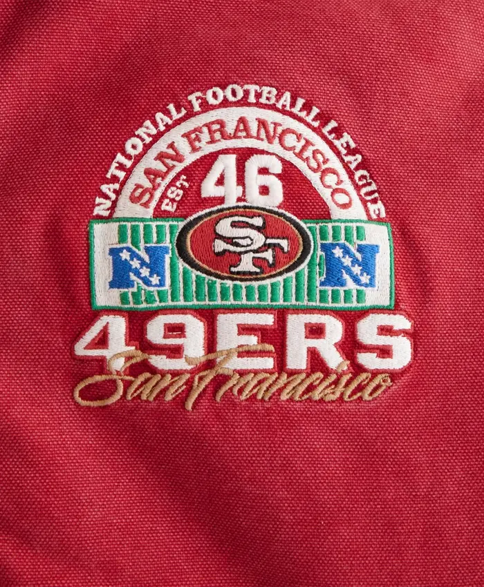 San Francisco 49ers Abercrombie Fitch Workwear Hooded Bomber Jacket 2