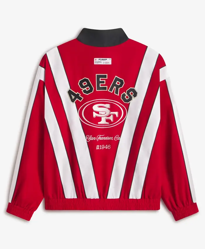 San Francisco 49ers Off Season x NFL Scarlet Windbreaker Jacket Back