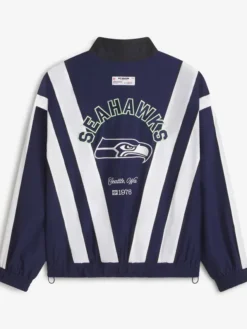 Seattle Seahawks Off Season x NFL College Navy Unisex Windbreaker Jacket Back