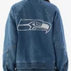 Seattle Seahawks x Off Season Womens Oversized Blue Denim Jacket