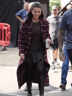 Selena-Gomez-TV-Series-Only-Murders-In-The-Building-2026-Plaid-Wool-Coat