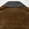 Shop Adidas Originals Suede Leather Dark Brown Refined Luxe Jacket back view