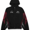 Shop Alpinestars RSRV x Red Bull Black Fleece Hooded Track Jacket front view