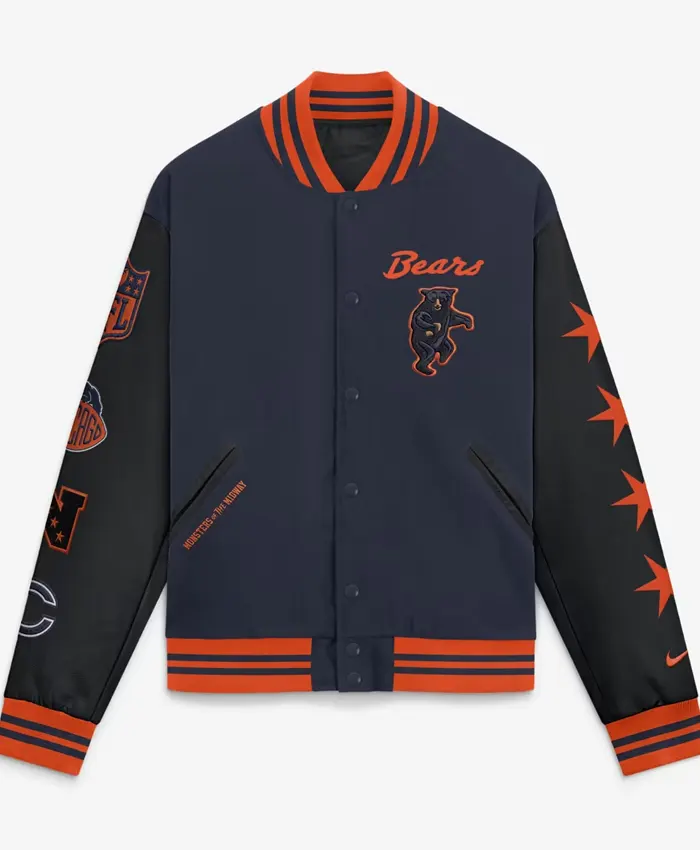 Shop Chicago Bears Nike 2026 Rivalries Collection Letterman Varsity Jacket In Navy