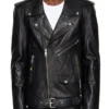 Shop Deebo Samuel Sr. Pregame Black Leather Biker Jacket For Sale