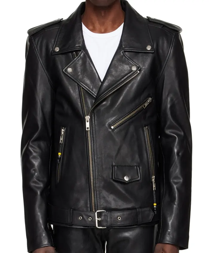 Shop Deebo Samuel Sr. Pregame Black Leather Biker Jacket For Sale