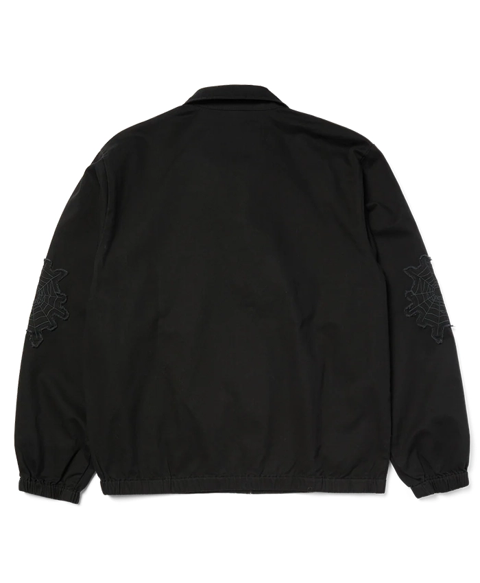 Shop-Huf-x-Spider-Man-Black-Cotton-Patches-Work-Jacket-Back