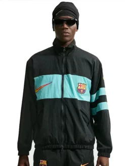 Shop Kelly Oubre Jr Nike Men's FC Barcelona 26-27 Third Collection Repel I96 Track Jacket