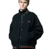 Shop Needles x A Tribe Called Quest Black Bomber Letterman Varsity Jacket For Men