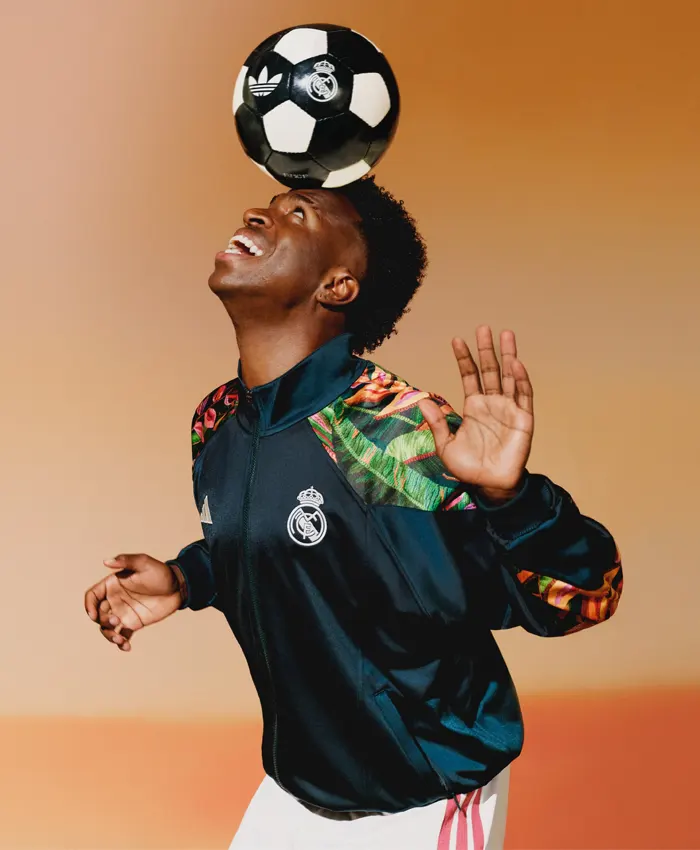 Shop Vinícius Júnior adidas Real Madrid Farm Green Track Top Jacket For Sale